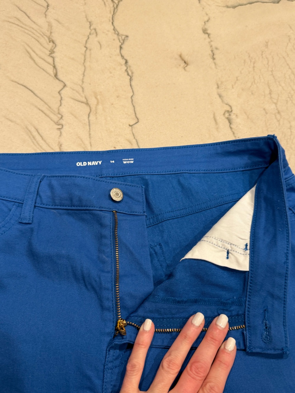 Old Navy High-Rise WOW Shorts Size 14 Sapphire Sky Blue NWOT - Picture 4 of 12